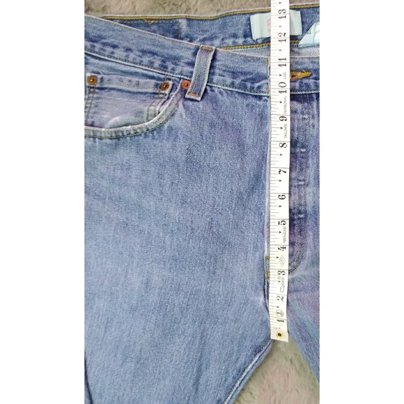 Vintage Levis 501 High Rise Straight Leg Button Fly Jeans 34x32 - Picture 6 of 8